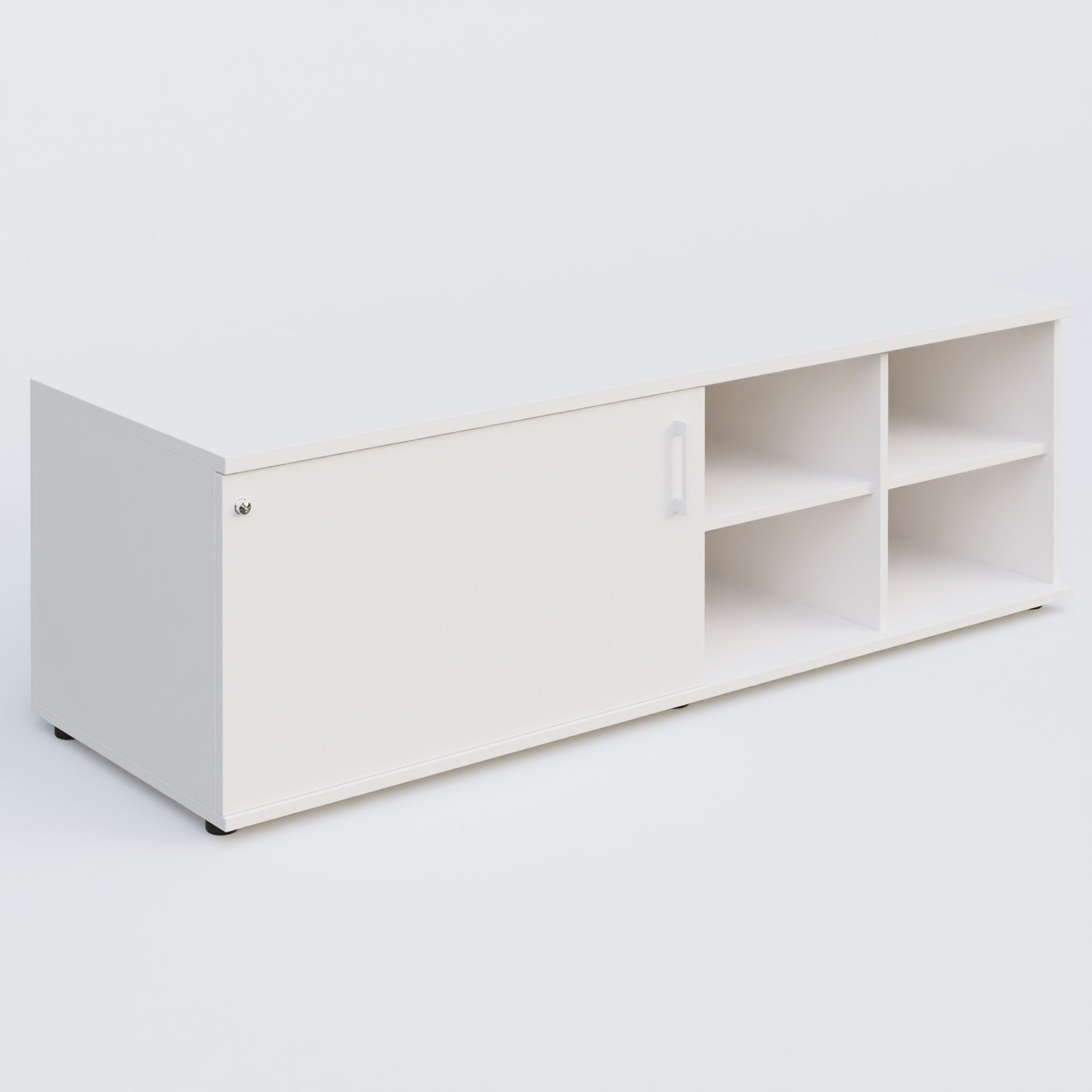 Caisson USE ME sans caisson, porte à gauche. Caisson Blanc et portes Blanc.