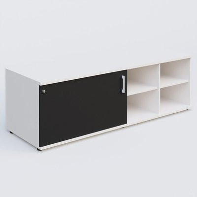 [Pas de famille] - [Pas de sous famille] - Caisson USE ME sans caisson, porte à gauche. Caisson Blanc et portes Noir.