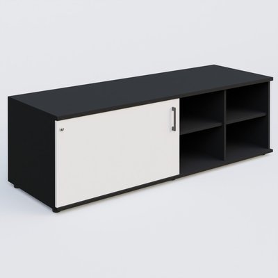 [Pas de famille] - [Pas de sous famille] - Caisson USE ME sans caisson, porte à gauche. Caisson Noir et portes Blanc.