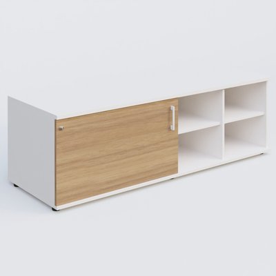 [Pas de famille] - [Pas de sous famille] - Caisson USE ME sans caisson, porte à gauche. Caisson Blanc et portes Noyer.