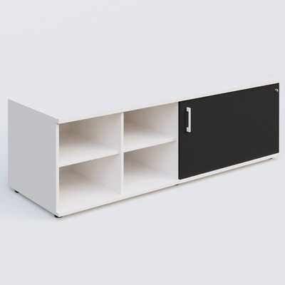 [Pas de famille] - [Pas de sous famille] - Caisson USE ME sans caisson, porte à droite. Caisson Blanc et portes Noir.
