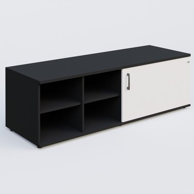 [Pas de famille] - [Pas de sous famille] - Caisson USE ME sans caisson, porte à droite. Caisson Noir et portes Blanc.