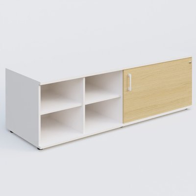 [Pas de famille] - [Pas de sous famille] - Caisson USE ME sans caisson, porte à droite. Caisson Blanc et portes Chêne clair.