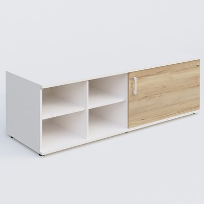 [Pas de famille] - [Pas de sous famille] - Caisson USE ME sans caisson, porte à droite. Caisson Blanc et portes Chêne naturel.