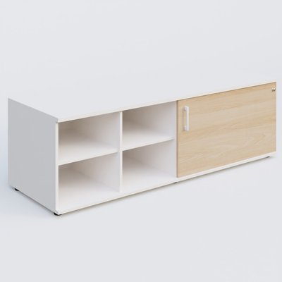 [Pas de famille] - [Pas de sous famille] - Caisson USE ME sans caisson, porte à droite. Caisson Blanc et portes Hêtre.