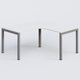 Bureau compact L 160/160 P 80/80 gamme K3. Plateau Blanc et pietement Aluminium.