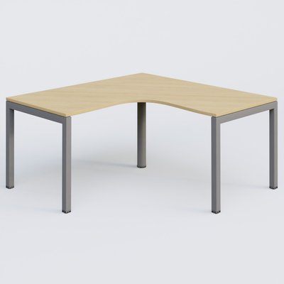 Gamme K3 - Plans compacts - Bureau compact L 160/160 P 80/80 gamme K3. Plateau Chêne clair et pietement Aluminium.