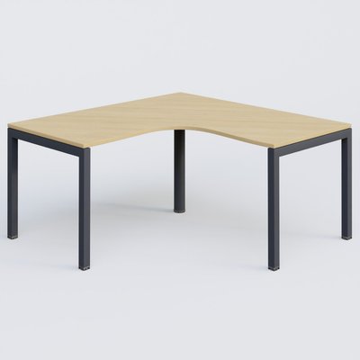 Gamme K3 - Plans compacts - Bureau compact L 160/160 P 80/80 gamme K3. Plateau Chêne clair et pietement Anthracite.