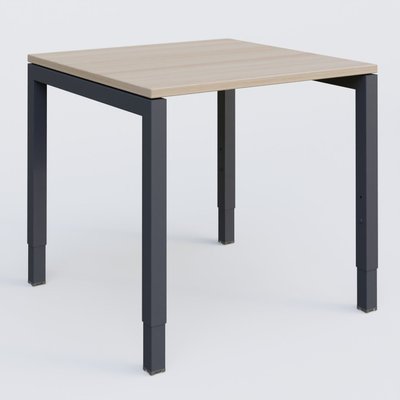 Gamme K3 - Plans droits - Bureau droit gamme K3 80-80 cm hauteur réglable. Plateau Acacia et pietement Anthracite.