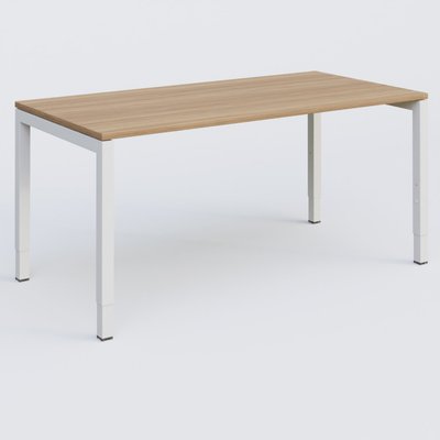 Gamme K3 - Plans droits - Bureau droit gamme K3 160-80 cm hauteur réglable. Plateau Noyer et pietement Blanc.