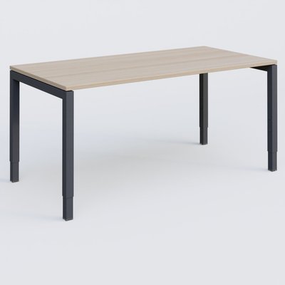 Gamme K3 - Plans droits - Bureau droit gamme K3 160-80 cm hauteur réglable. Plateau Acacia et pietement Anthracite.