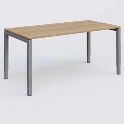 Gamme K3 - Plans droits - Bureau droit gamme K3 160-80 cm hauteur réglable. Plateau Noyer et pietement Aluminium.