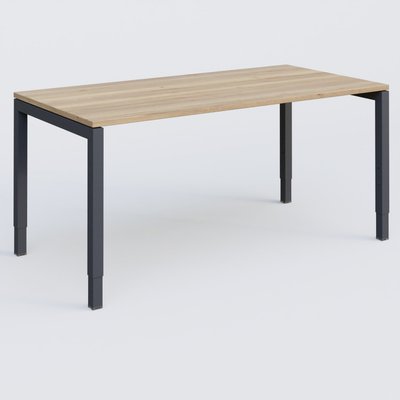 [Pas de famille] - [Pas de sous famille] - Bureau droit gamme K3 160-80 cm hauteur réglable. Plateau Chêne naturel et pietement Anthracite.