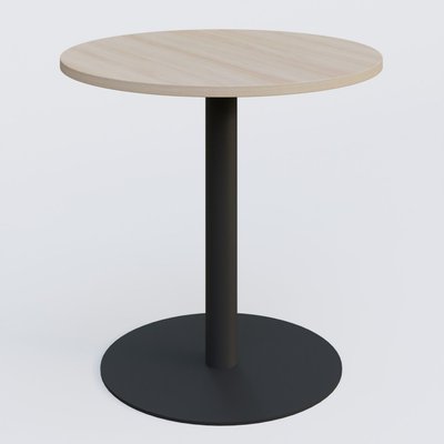 TABLES DE REUNION - Ronde - Table de réunion Ø80 cm, acacia / noir