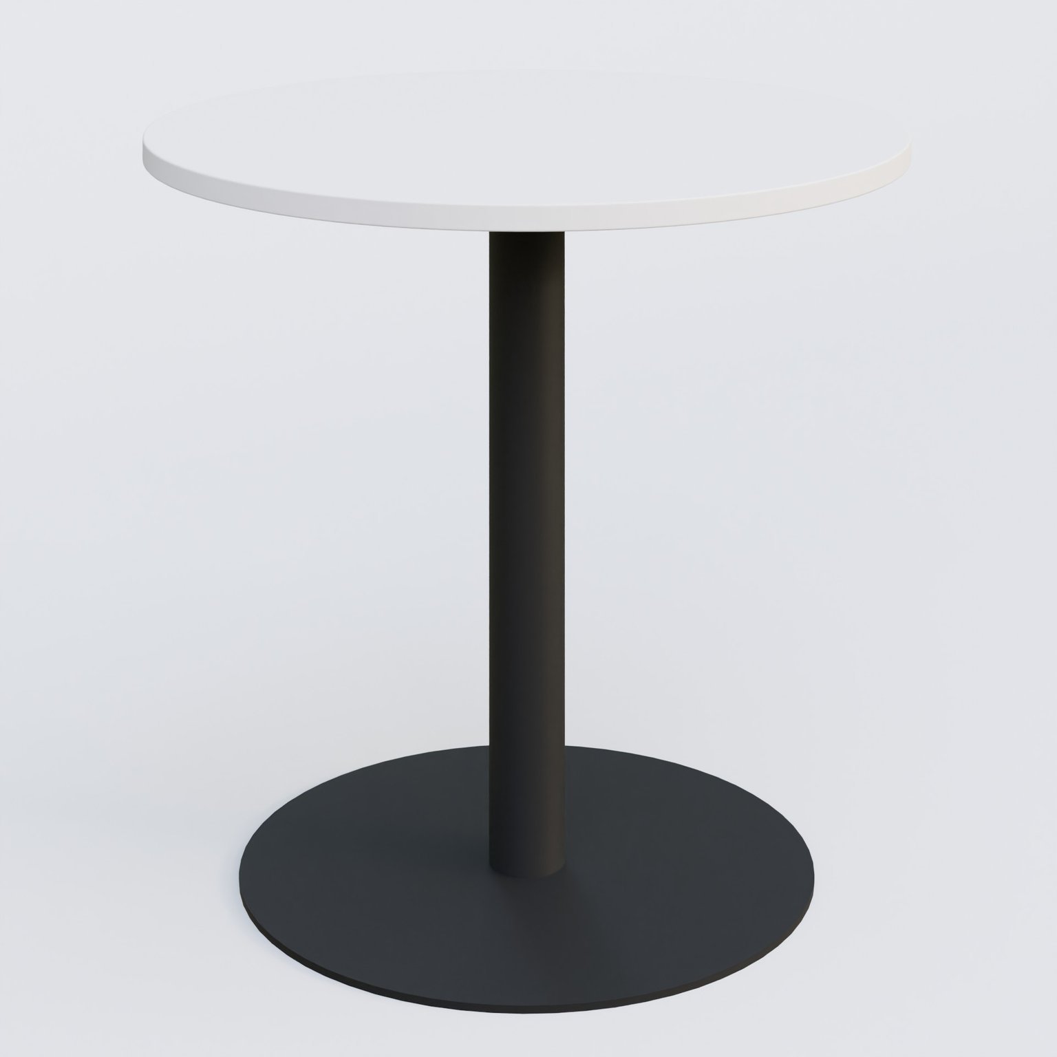 Table de réunion Ø80 cm, blanc/ noir