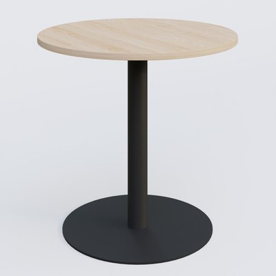 TABLES DE REUNION - Ronde - Table de réunion Ø80 cm, Hêtre/ noir