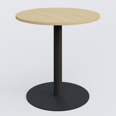TABLES DE REUNION - Ronde - Table de réunion Ø80 cm, Chêne / noire