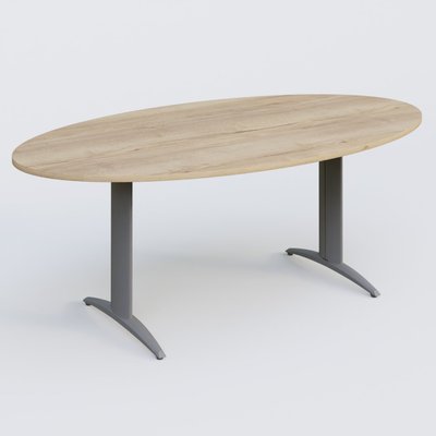 [Pas de famille] - [Pas de sous famille] - Table de réunion pietement K2 plateau 200-110 cm. Plateau Chêne naturel et pietement Aluminium.