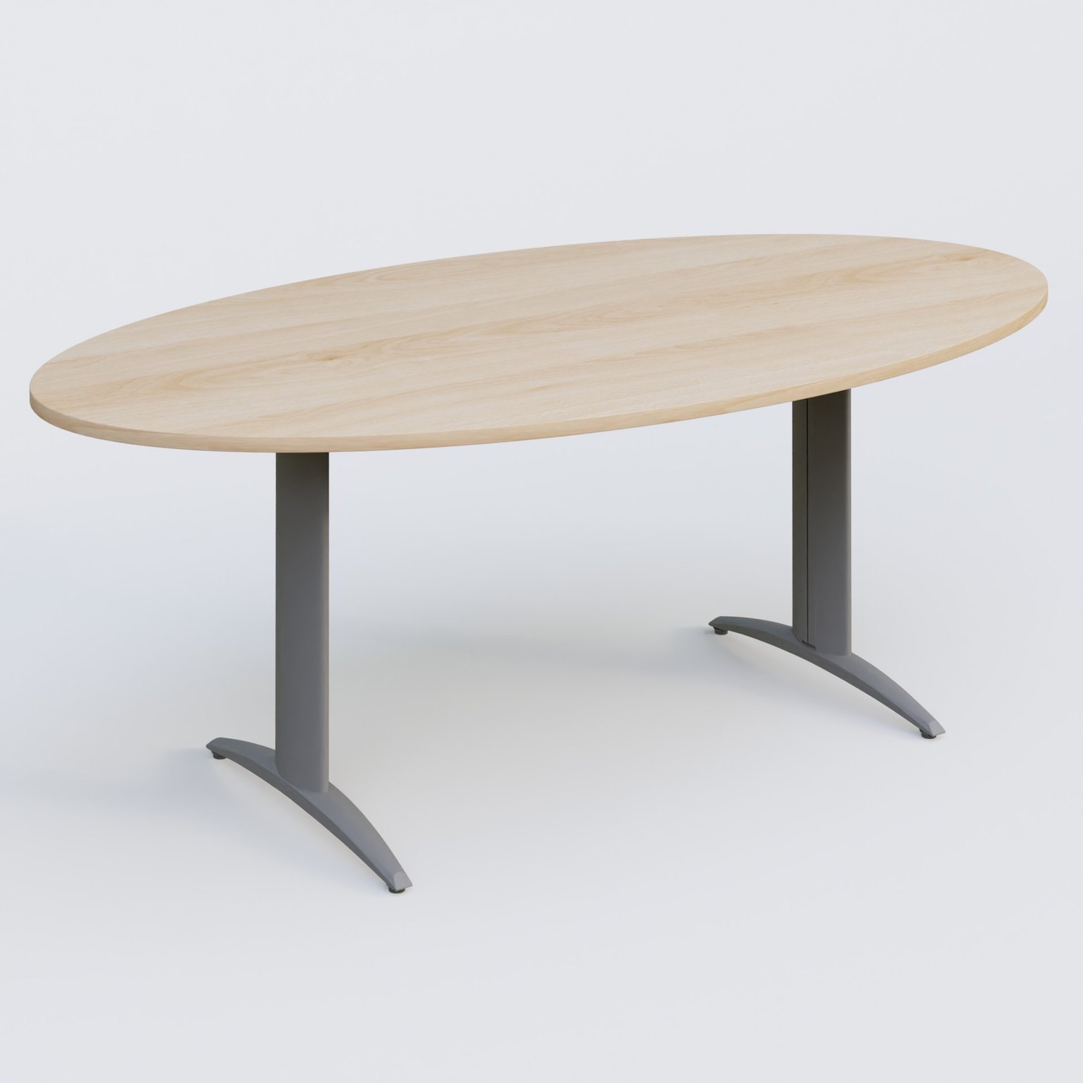 Table de réunion pietement K2 plateau 200-110 cm. Plateau Hêtre et pietement Aluminium.
