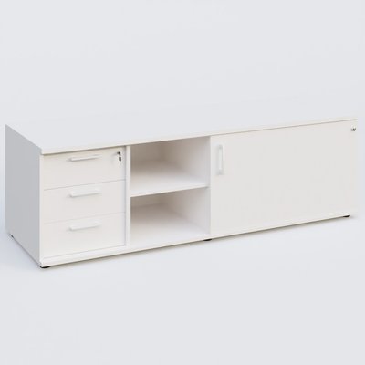 [Pas de famille] - [Pas de sous famille] - Caisson USE ME avec caisson trois tiroirs, porte à droite. Caisson Blanc et portes Blanc.