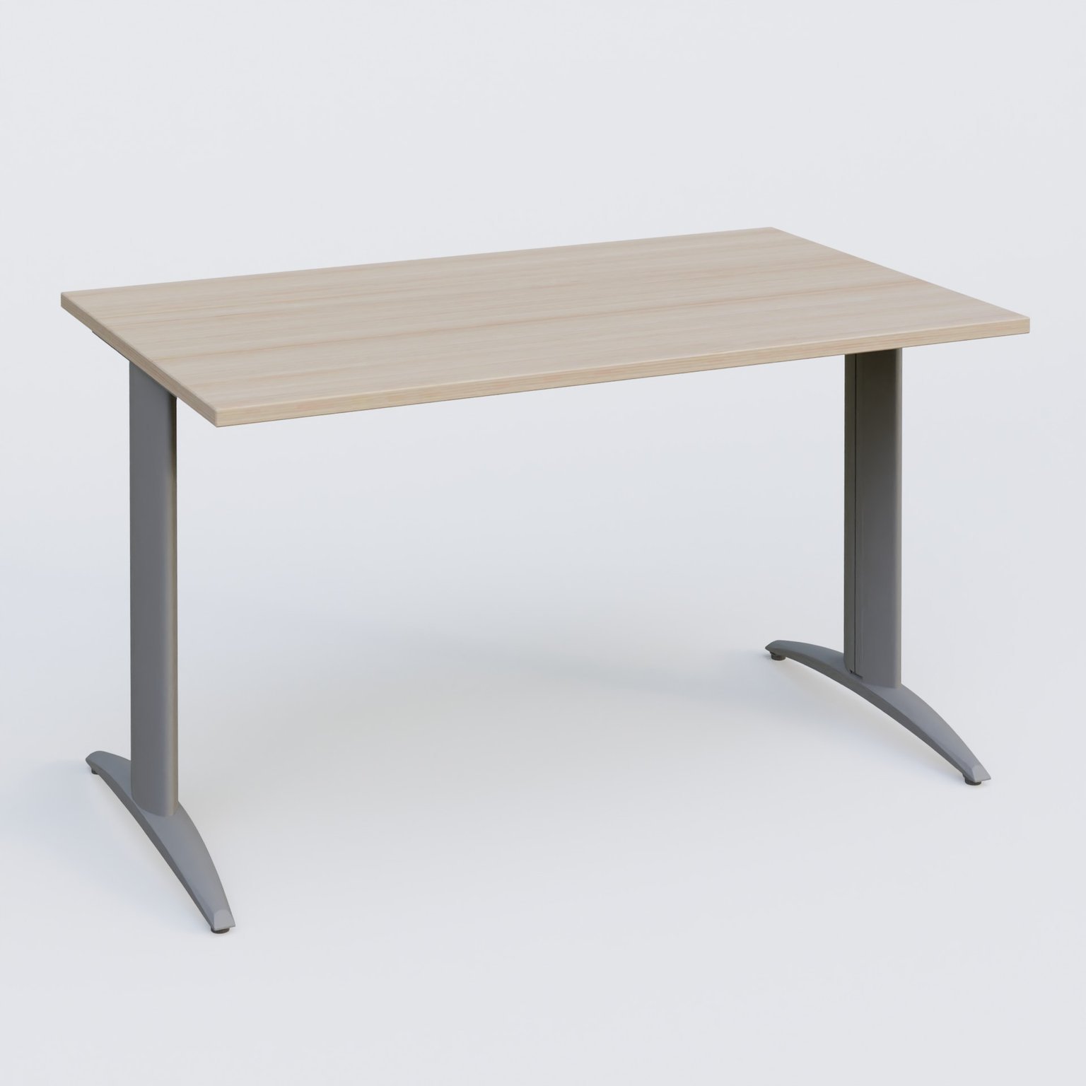 Plan droit, pieds fixes, 140x70cm, plateau acacia, structure aluminium