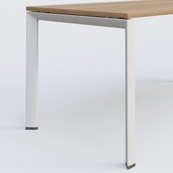 Gamme K7 - Plans droits - K7 plan droit 180*80 sur pieds fixe. Plateau Noyer et pietement Blanc