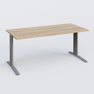 [Pas de famille] - [Pas de sous famille] - K1 Plateau droit 160x80 pieds fixe. Plateau Chêne naturel et pietement Aluminium