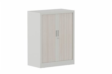 ARMOIRES A RIDEAUX - Largeur 80 cm - Armoire à rideaux H105xL080cm 2 tablettes, corps alu, portes acacia