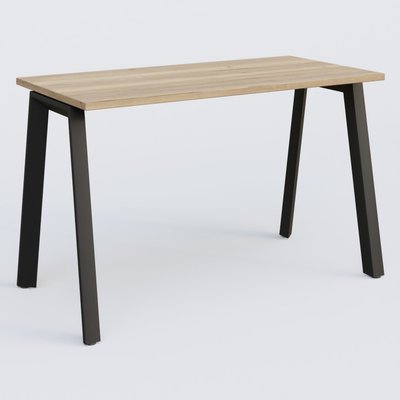 [Pas de famille] - [Pas de sous famille] - K8 plan droit 120*60 sur pieds fixe. Plateau Chêne naturel et pietement Noir Grainé