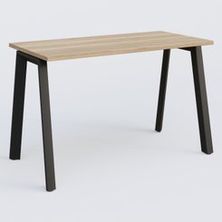 [Pas de famille] - [Pas de sous famille] - K8 plan droit 120*60 sur pieds fixe. Plateau Chêne naturel et pietement Noir Grainé