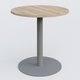 Table de réunion pietement colonne plateau D 80 cm. Plateau Chêne naturel et pietement Aluminium.