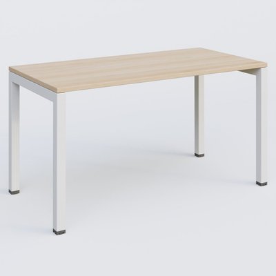 [Pas de famille] - [Pas de sous famille] - K3 Plateau droit 140x70 pieds fixe. Plateau Hêtre et pietement Blanc.