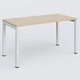 K3 Plateau droit 140x70 pieds fixe. Plateau Hêtre et pietement Blanc.