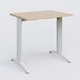 K2 Plateau droit 80x60 pieds fixe. Plateau Hêtre et pietement Blanc.
