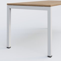 Gamme K3 - Plans droits - K3 Plateau droit 160x70 pieds fixe. Plateau Noyer et pietement Blanc.