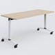 Table abattante gamme Arca 160-70 cm. Plateau Hêtre et pietement Blanc.