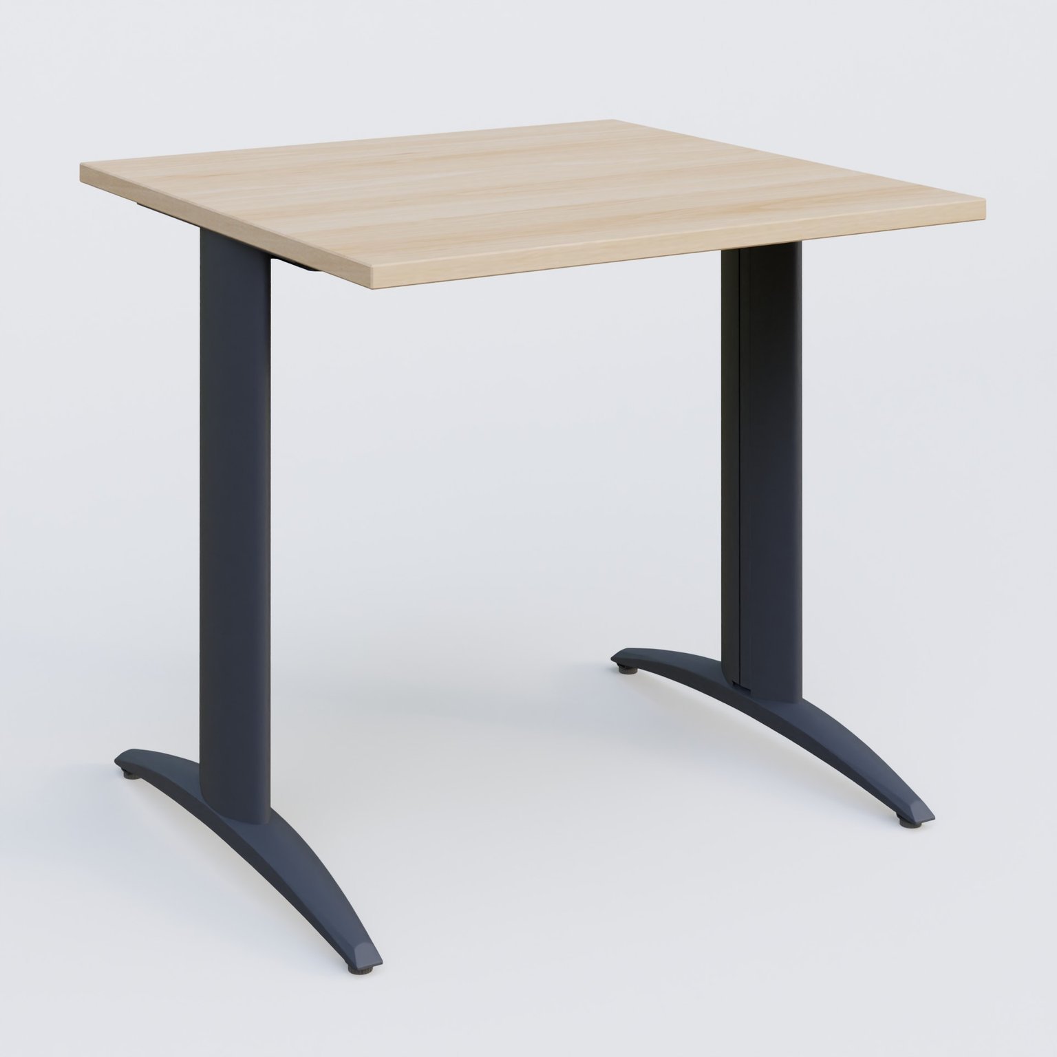 K2 Plateau droit 80x80 pieds fixe. Plateau Hêtre et pietement Anthracite.