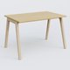 Bureau K9 piètement incliné en bois et plateau 120*80 cm. Plateau Chêne clair et pietement bois massif de hêtre.