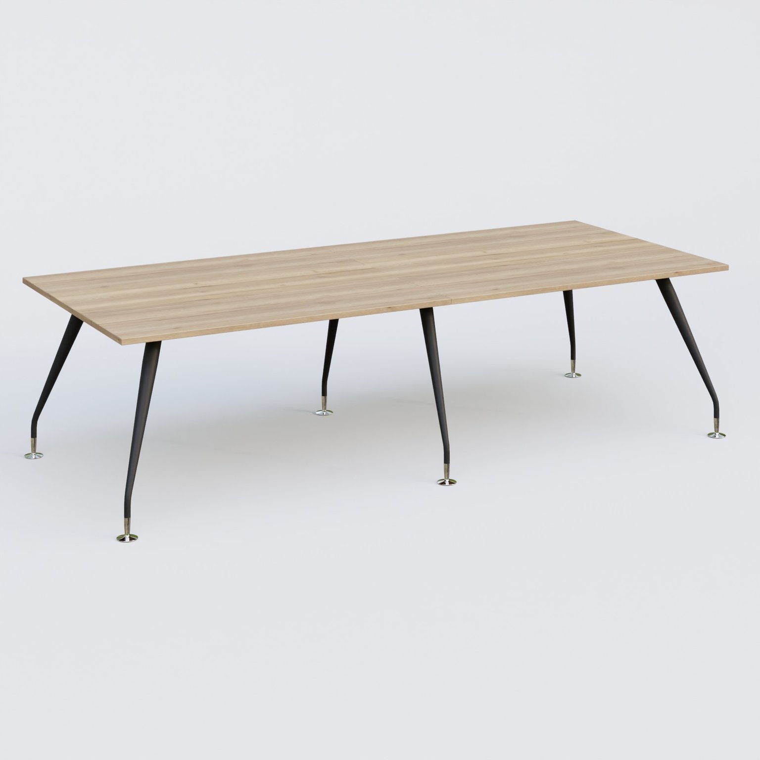 K5 table bench 280*120 cm. Plateau Chêne naturel et pietement Noir Mat avec base chromé.