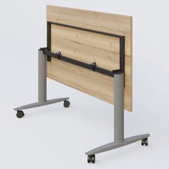 [Pas de famille] - [Pas de sous famille] - Table abattante gamme Design 140*70 cm. Plateau Chêne naturel et pietement Aluminium.