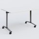 Table abattante gamme Arca 120-80 cm. Plateau Blanc et pietement Aluminium.
