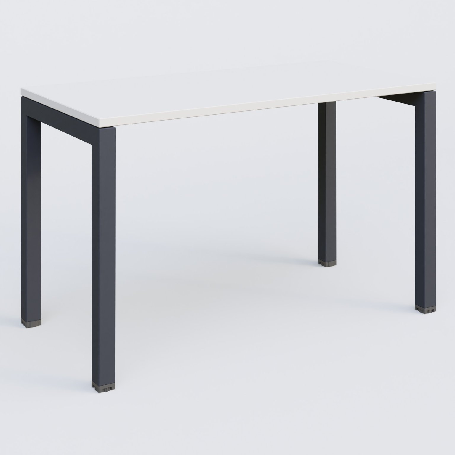 K3 Plateau droit 120x60 pieds fixe. Plateau Blanc et pietement Anthracite.