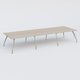 K5 table de reunion 420*145 cm. Plateau Acacia et pietement Chrome avec base chromé.