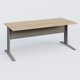 K1 Plateau droit 180x80 avec voile de fond métal. Plateau Chêne naturel et pietement Aluminium