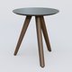 Table Basse Fashion Styl piètement 3 pieds en bois et plateau bois. Plateau Carbon Grey et pietement Chêne Moka.