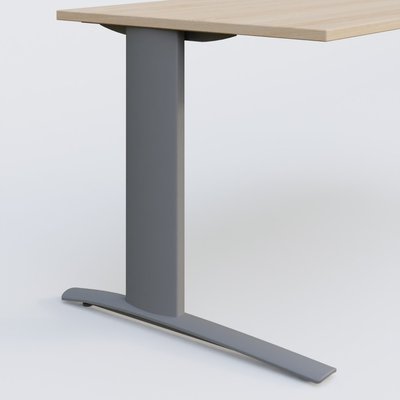 Gamme K1 - Plans droits - K1 Plateau droit 80x80 pieds fixe. Plateau Hêtre et pietement Aluminium