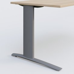 Gamme K1 - Plans droits - K1 Plateau droit 80x80 pieds fixe. Plateau Hêtre et pietement Aluminium