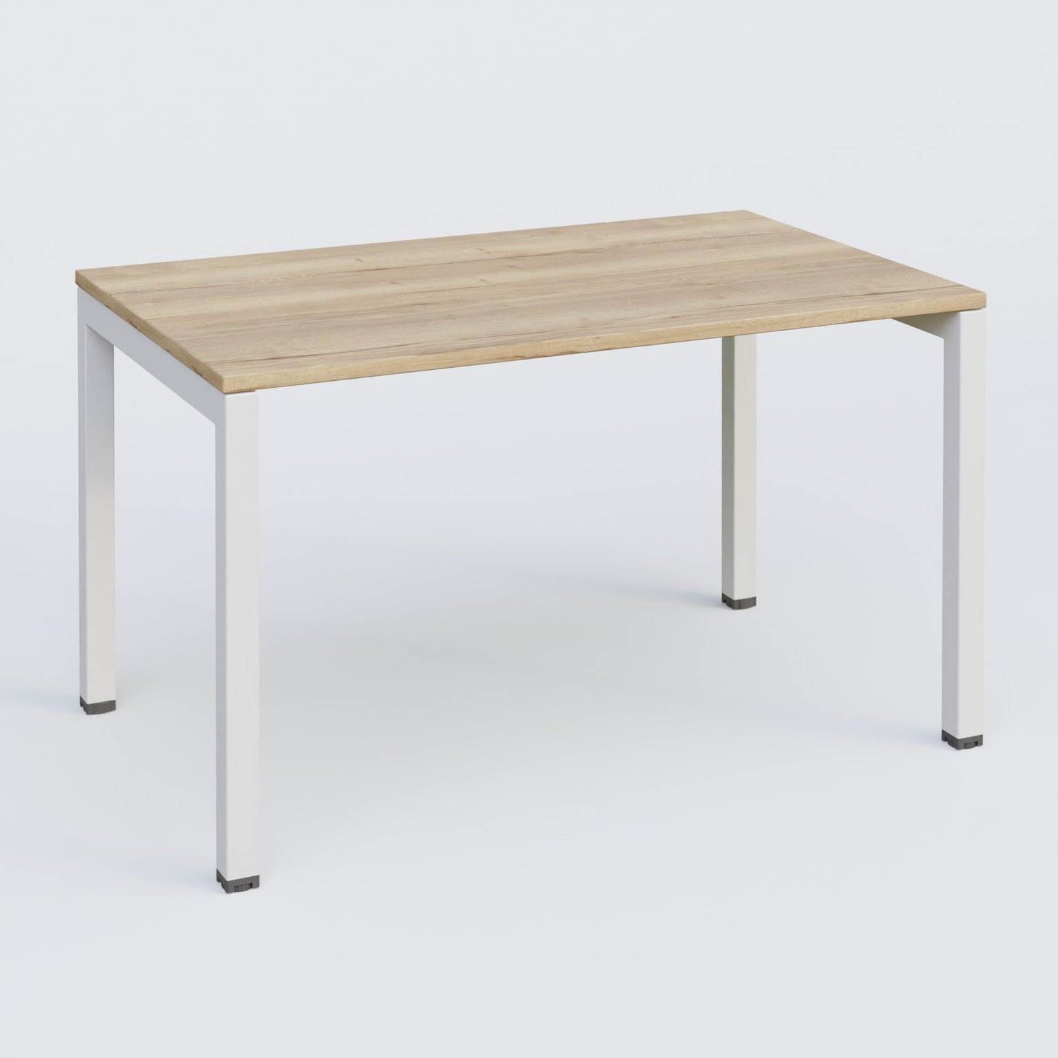 K3 Plateau droit 140x80 . Plateau Chêne naturel et pietement Blanc