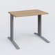 K1 Plateau droit 80x60 pieds fixe. Plateau Noyer et pietement Aluminium