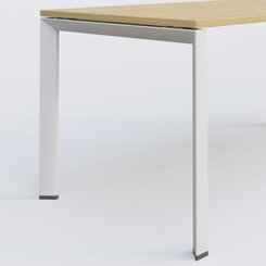 [Pas de famille] - [Pas de sous famille] - K7 plan droit 80*80 sur pieds fixe. Plateau Chêne clair et pietement Blanc